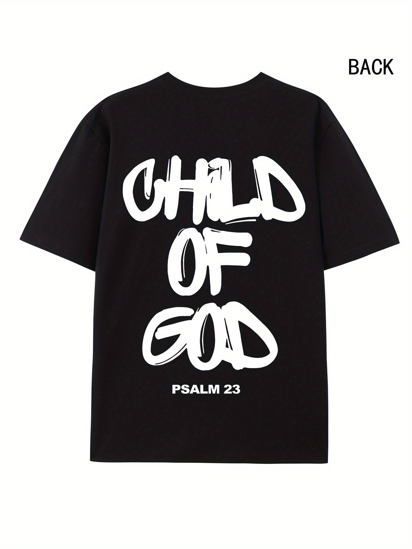 PSALM 23 Printed T-shirt, Casual Short Sleeved T-shirt