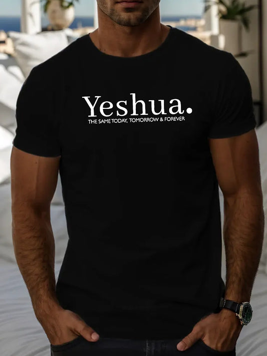 YESHUA Printed T-shirt, Casual Short Sleeved T-shirt