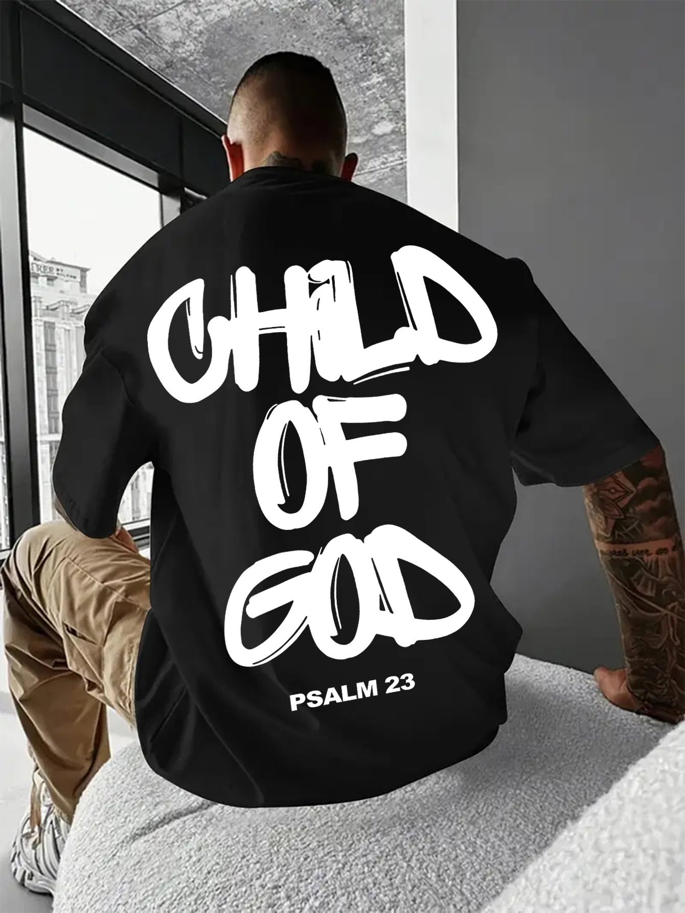 PSALM 23 Printed T-shirt, Casual Short Sleeved T-shirt